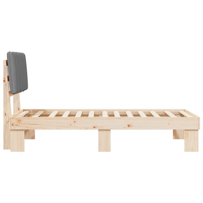 vidaXL Bettgestell mit gepolstertem Kopfteil Hellgrau 90 x 190 cm