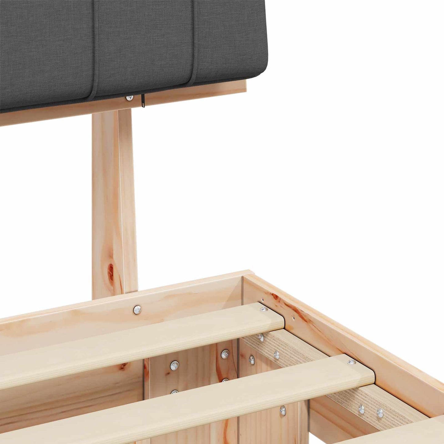 vidaXL Bettgestell mit gepolstertem Kopfteil Dunkelgrau 90 x 190 cm