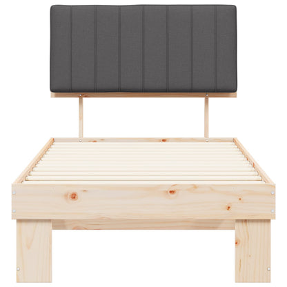 vidaXL Bettgestell mit gepolstertem Kopfteil Dunkelgrau 90 x 190 cm