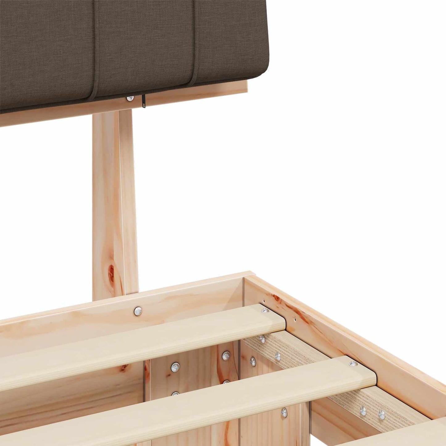 vidaXL Bettgestell mit gepolstertem Kopfteil Taupe 90 x 190 cm