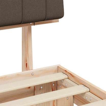 vidaXL Bettgestell mit gepolstertem Kopfteil Taupe 90 x 190 cm