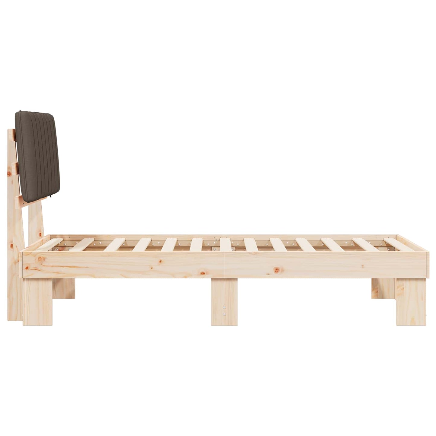 vidaXL Bettgestell mit gepolstertem Kopfteil Taupe 90 x 190 cm