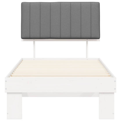 Bettgestell mit gepolstertem Kopfteil Hellgrau 90 x 190 cm