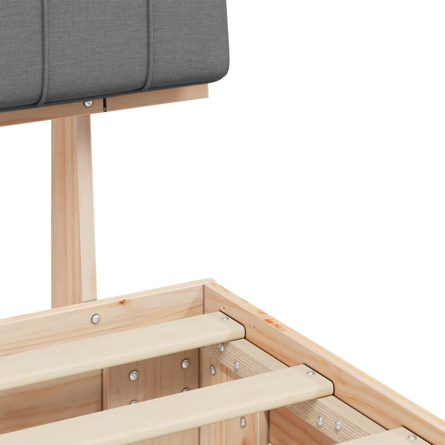 vidaXL Bettgestell mit gepolstertem Kopfteil Hellgrau 75 x 190 cm