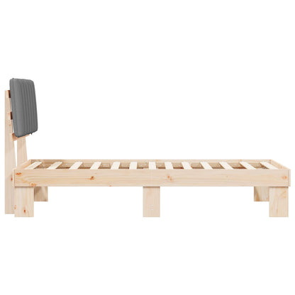 vidaXL Bettgestell mit gepolstertem Kopfteil Hellgrau 75 x 190 cm