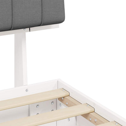 Bettgestell mit gepolstertem Kopfteil Hellgrau 75 x 190 cm