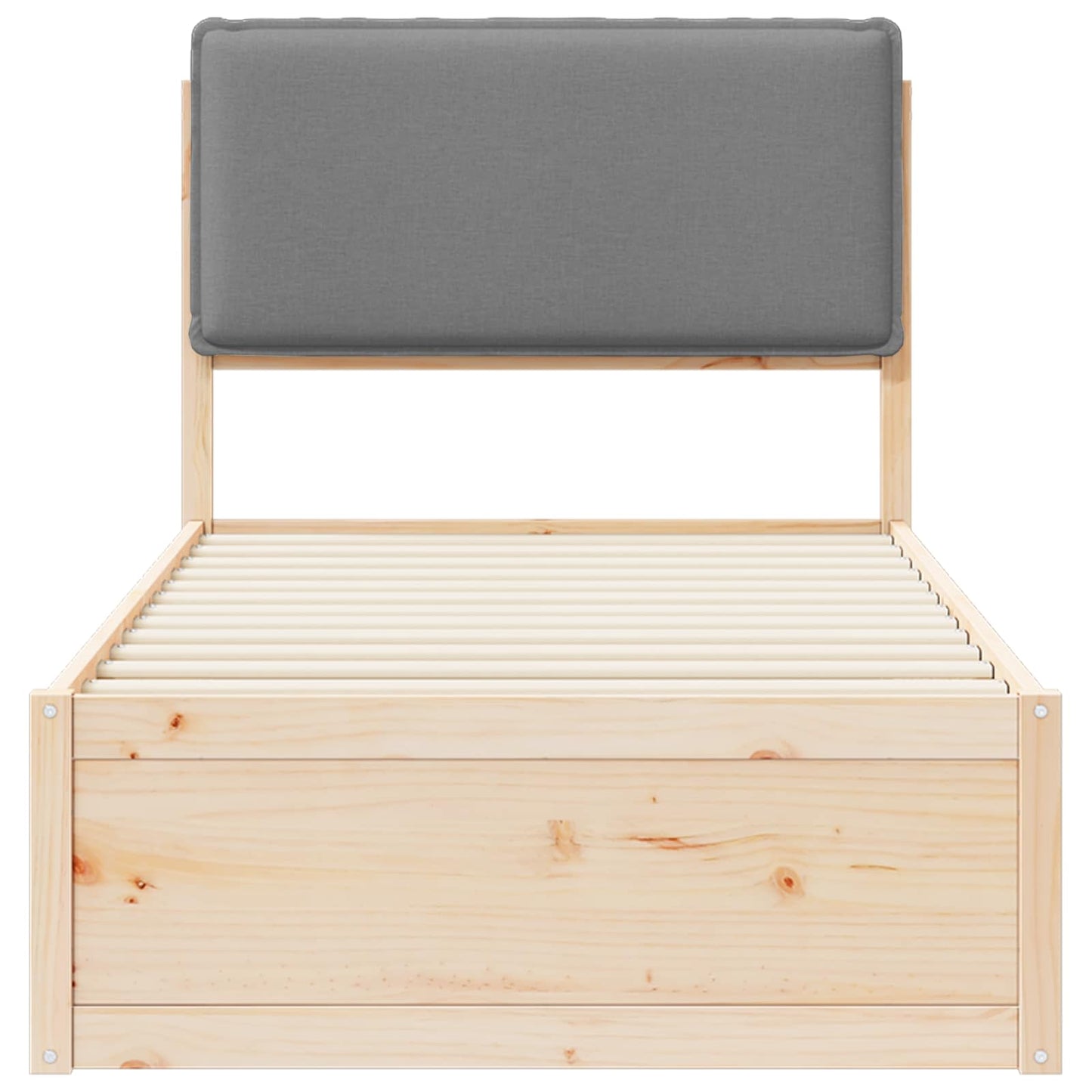 Bettgestell mit gepolstertem Kopfteil Hellgrau 100 x 200 cm