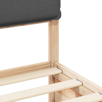 Bettgestell mit gepolstertem Kopfteil Dunkelgrau 100 x 200 cm