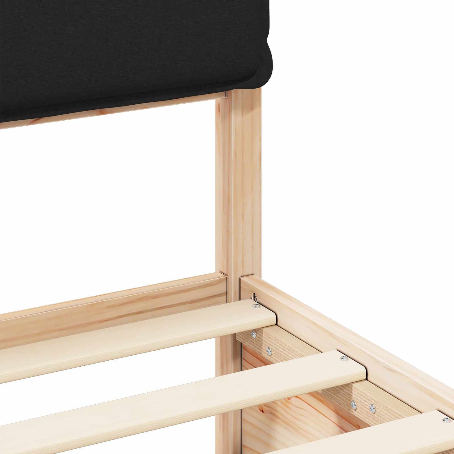 Bettgestell mit gepolstertem Kopfteil Schwarz 100 x 200 cm