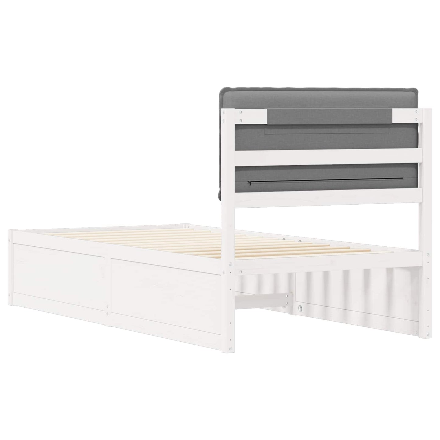 Bettgestell mit gepolstertem Kopfteil Hellgrau 100 x 200 cm