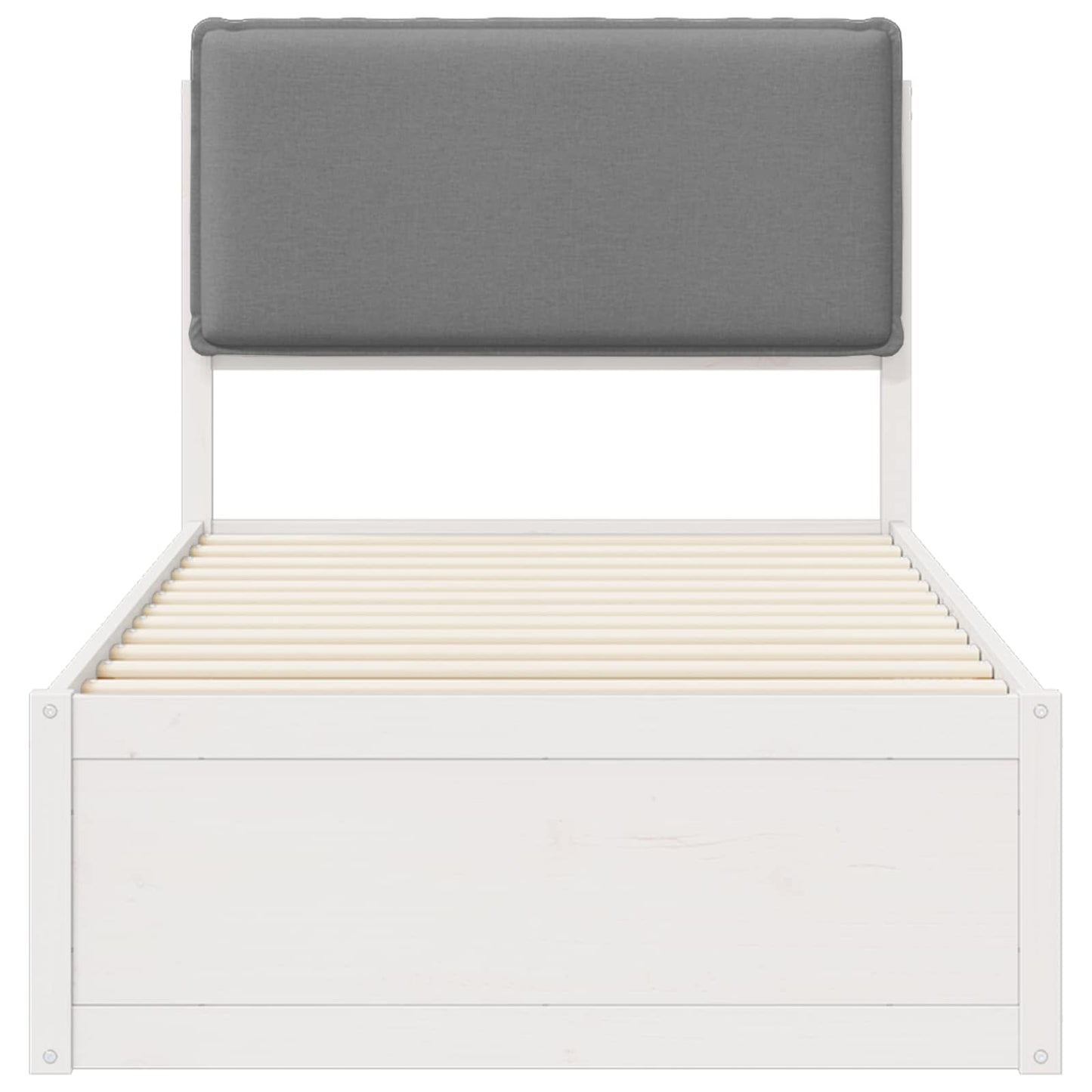 Bettgestell mit gepolstertem Kopfteil Hellgrau 100 x 200 cm