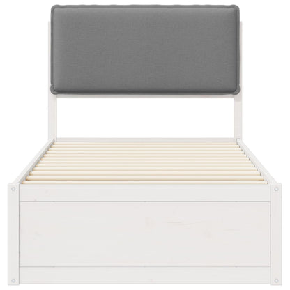 Bettgestell mit gepolstertem Kopfteil Hellgrau 100 x 200 cm
