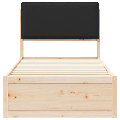 Bettgestell mit gepolstertem Kopfteil Schwarz 90 x 200 cm