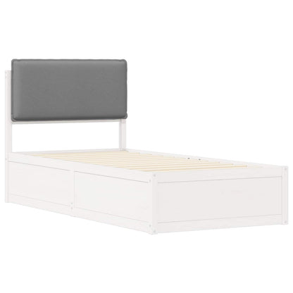 vidaXL Bettgestell mit gepolstertem Kopfteil Hellgrau 90 x 200 cm