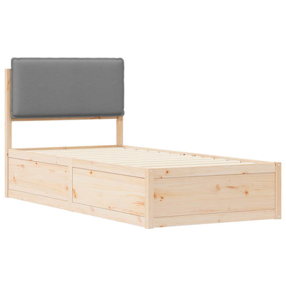 vidaXL Bettgestell mit gepolstertem Kopfteil Hellgrau 80 x 200 cm