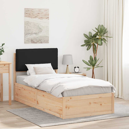 vidaXL Bettgestell mit gepolstertem Kopfteil Schwarz 90 x 190 cm