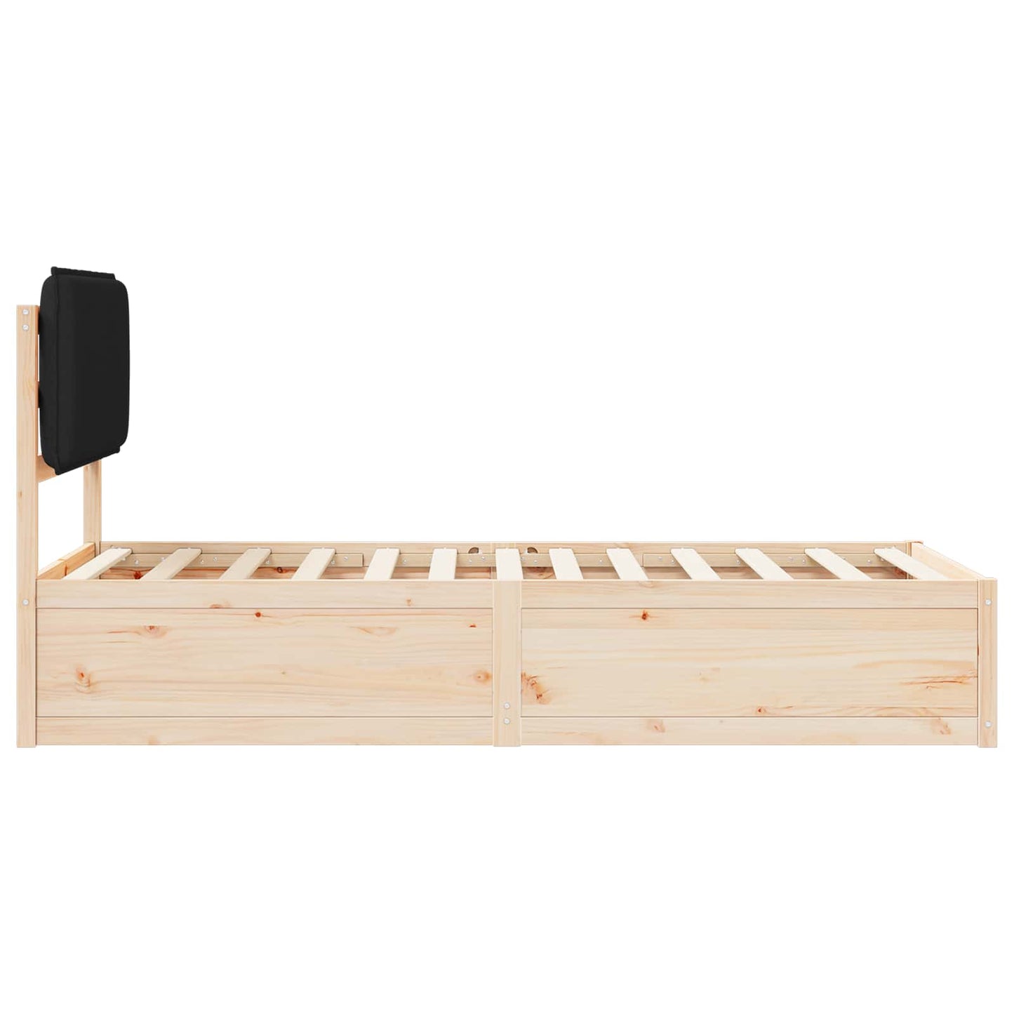 vidaXL Bettgestell mit gepolstertem Kopfteil Schwarz 90 x 190 cm