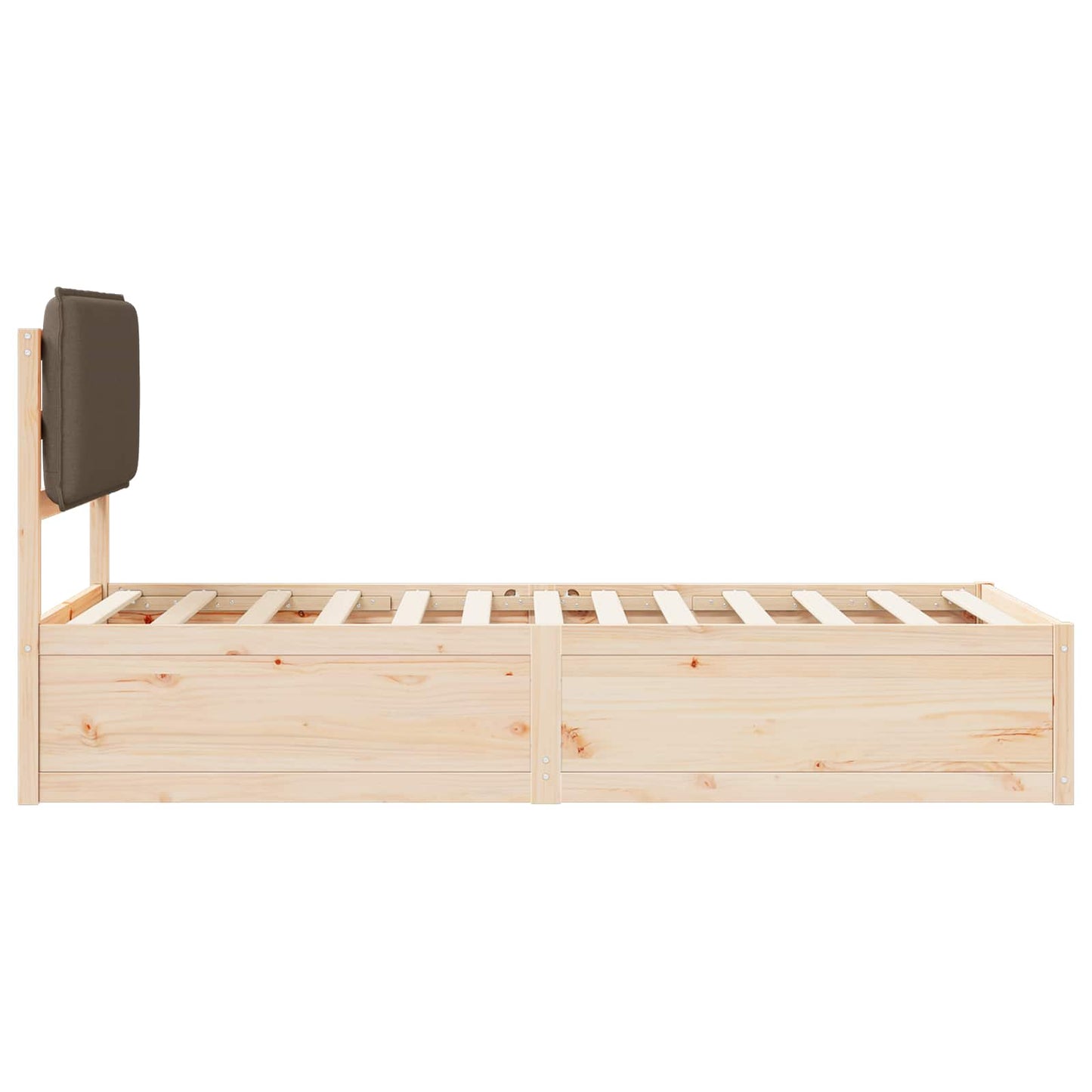 Bettgestell mit gepolstertem Kopfteil Taupe 90 x 190 cm