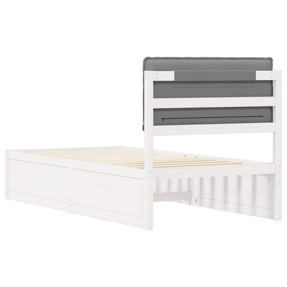 Bettgestell mit gepolstertem Kopfteil Hellgrau 90 x 190 cm