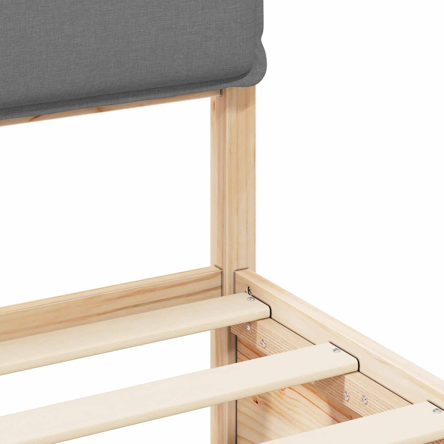 Bettgestell mit gepolstertem Kopfteil Hellgrau 75 x 190 cm