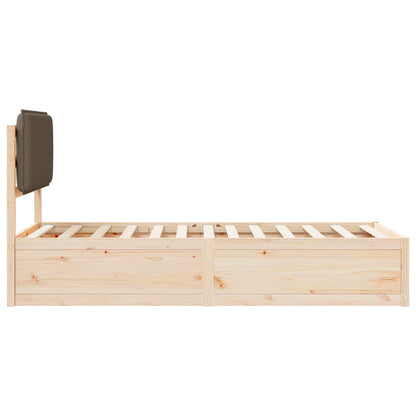 vidaXL Bettgestell mit gepolstertem Kopfteil Taupe 75 x 190 cm