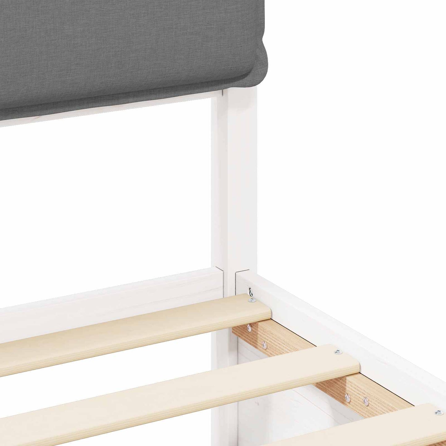 vidaXL Bettgestell mit gepolstertem Kopfteil Hellgrau 75 x 190 cm