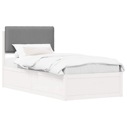 vidaXL Bettgestell mit gepolstertem Kopfteil Hellgrau 75 x 190 cm