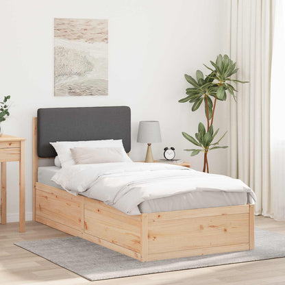 vidaXL Bettgestell mit gepolstertem Kopfteil Dunkelgrau 100 x 200 cm