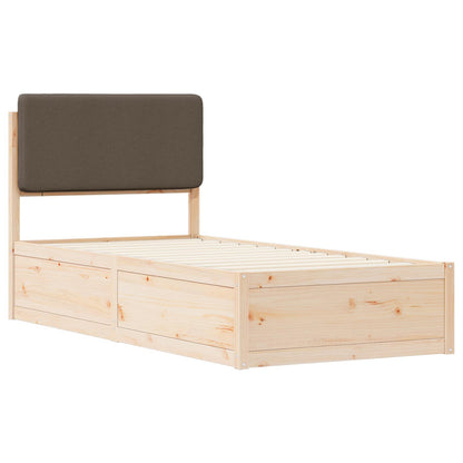 vidaXL Bettgestell mit gepolstertem Kopfteil Taupe 100 x 200 cm