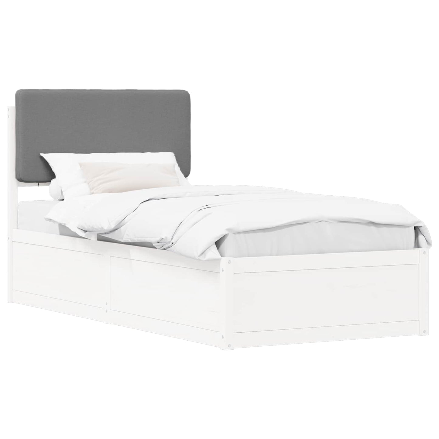vidaXL Bettgestell mit gepolstertem Kopfteil Hellgrau 100 x 200 cm