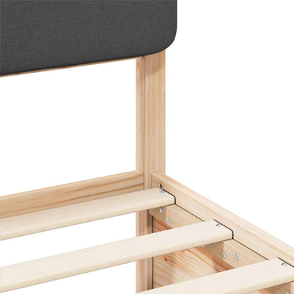 Bettgestell mit gepolstertem Kopfteil Dunkelgrau 90 x 200 cm