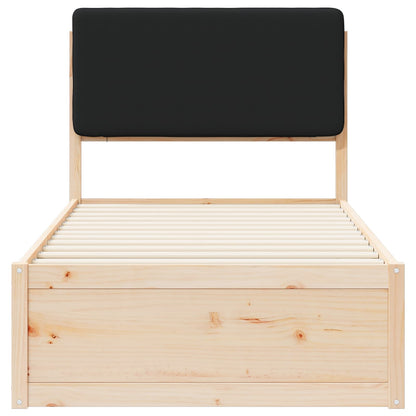 Bettgestell mit gepolstertem Kopfteil Schwarz 90 x 200 cm