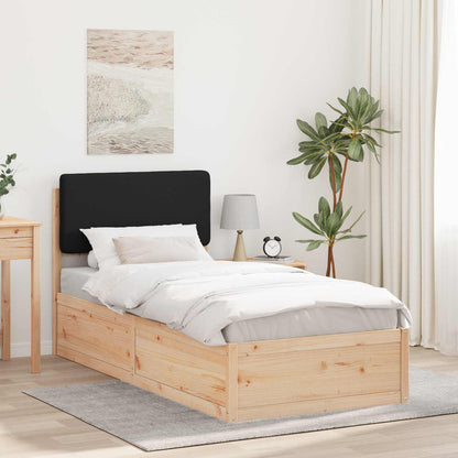 vidaXL Bettgestell mit gepolstertem Kopfteil Schwarz 80 x 200 cm