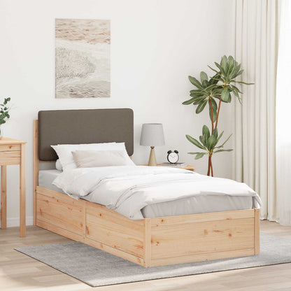 vidaXL Bettgestell mit gepolstertem Kopfteil Taupe 80 x 200 cm
