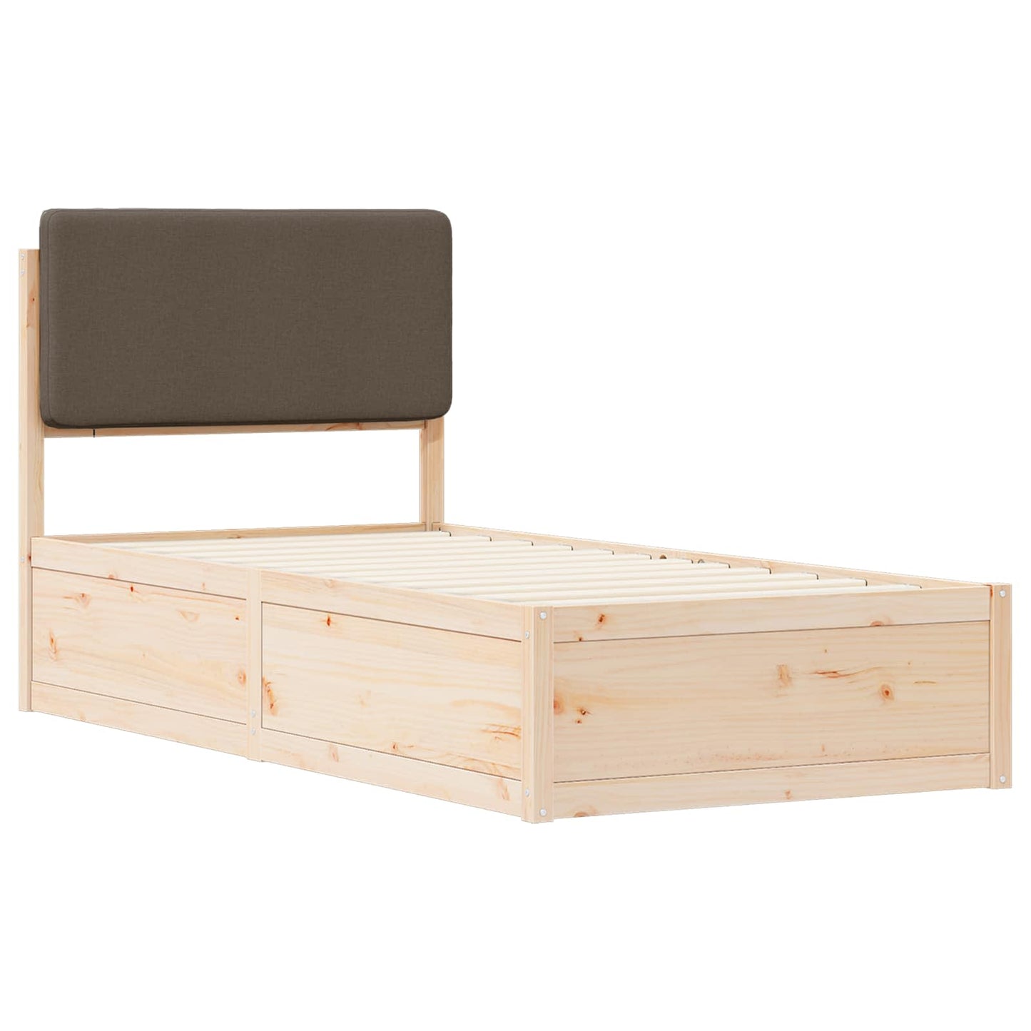 vidaXL Bettgestell mit gepolstertem Kopfteil Taupe 80 x 200 cm
