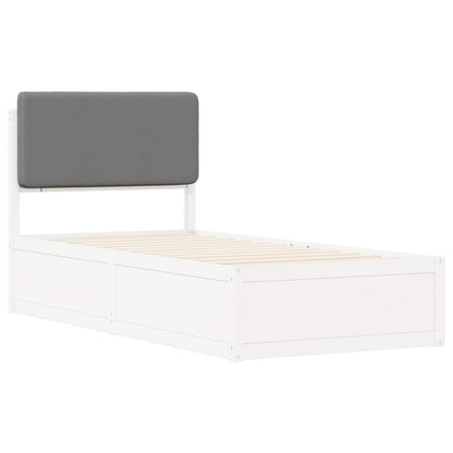 Bettgestell mit gepolstertem Kopfteil Hellgrau 90 x 190 cm