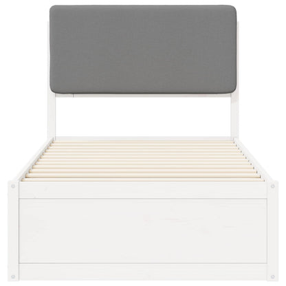 Bettgestell mit gepolstertem Kopfteil Hellgrau 90 x 190 cm