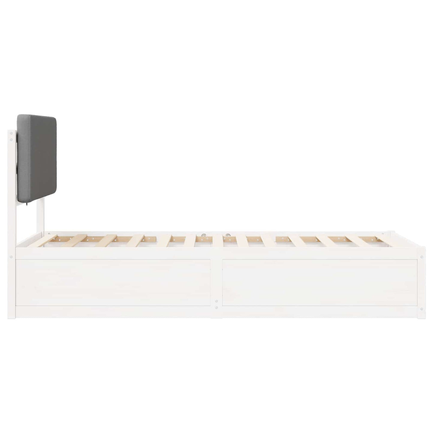 Bettgestell mit gepolstertem Kopfteil Hellgrau 90 x 190 cm