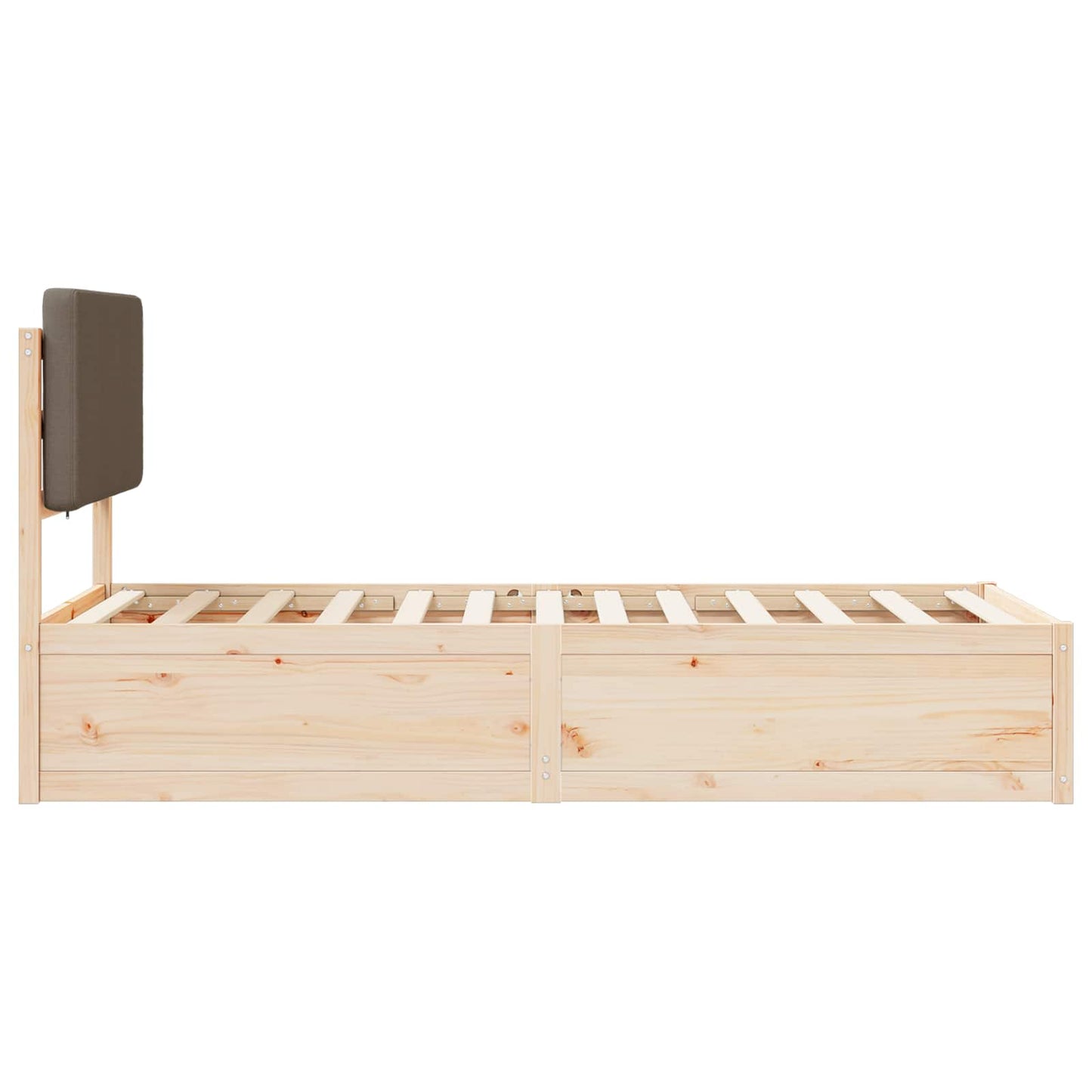 Bettgestell mit gepolstertem Kopfteil Taupe 75 x 190 cm