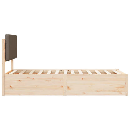 Bettgestell mit gepolstertem Kopfteil Taupe 75 x 190 cm