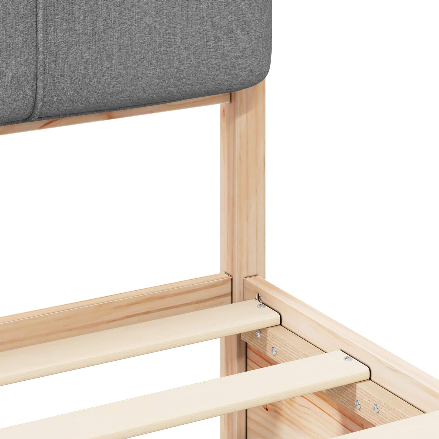 Bettgestell mit gepolstertem Kopfteil Hellgrau 100 x 200 cm