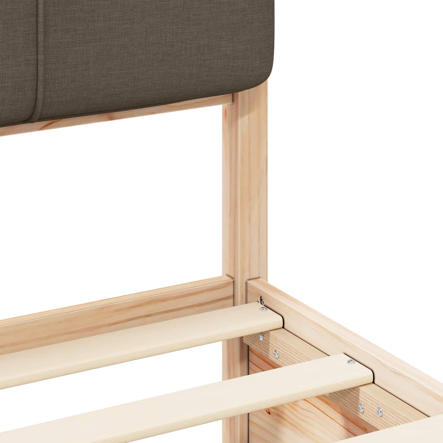 Bettgestell mit gepolstertem Kopfteil Taupe 100 x 200 cm