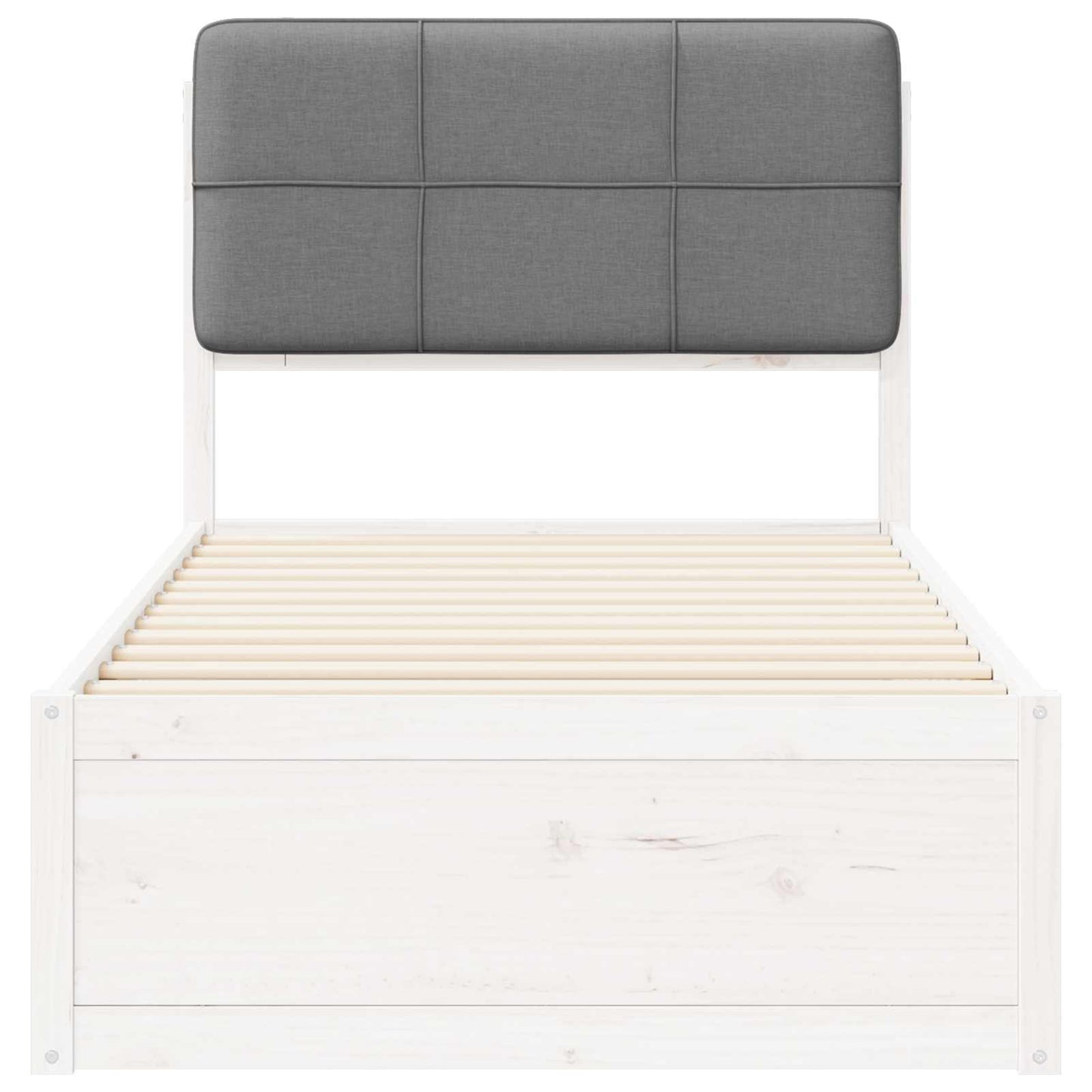 Bettgestell mit gepolstertem Kopfteil Hellgrau 100 x 200 cm