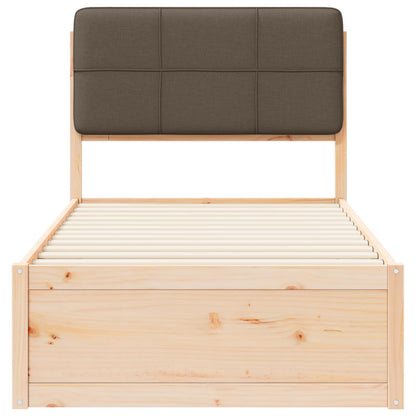 Bettgestell mit gepolstertem Kopfteil Taupe 90 x 200 cm