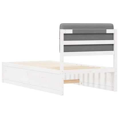 Bettgestell mit gepolstertem Kopfteil Hellgrau 90 x 200 cm