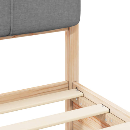 Bettgestell mit gepolstertem Kopfteil Hellgrau 80 x 200 cm