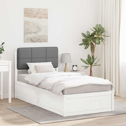 vidaXL Cadre de lit avec tête de lit rembourrée Gris clair 80 x 200 cm