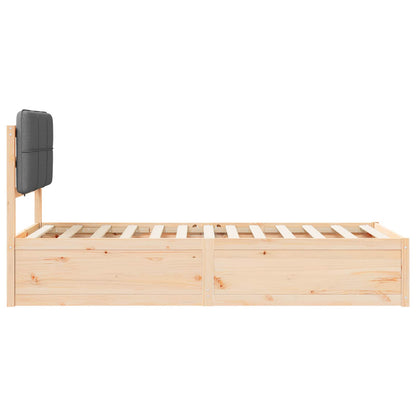 vidaXL Cadre de lit avec tête de lit capitonnée Gris foncé 90 x 190 cm