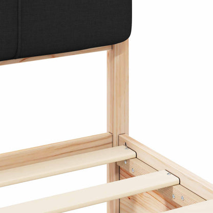 Bettgestell mit gepolstertem Kopfteil Schwarz 90 x 190 cm