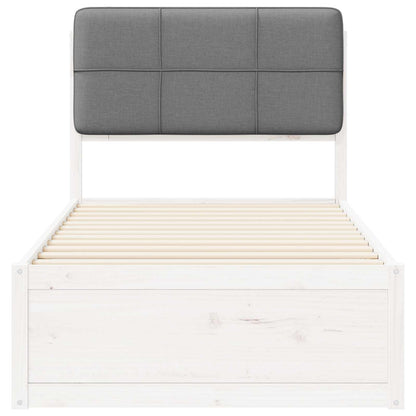 Bettgestell mit gepolstertem Kopfteil Hellgrau 90 x 190 cm